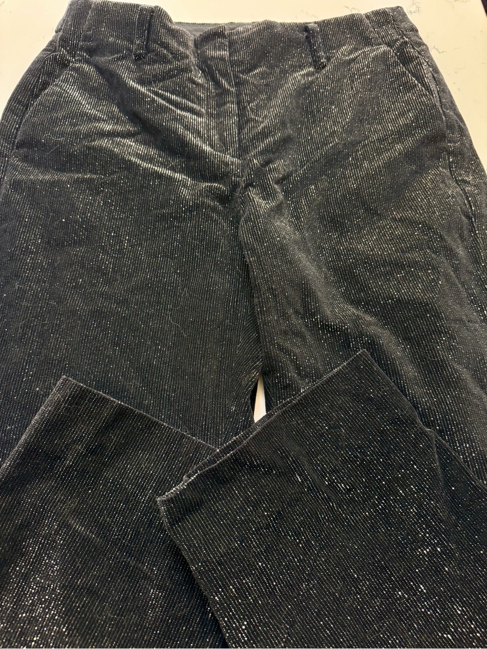 Women’s Black Velvet Glitter Pants -J Crew